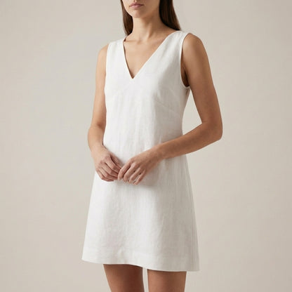 Effortless A-Line Mini Dress with V-Neck