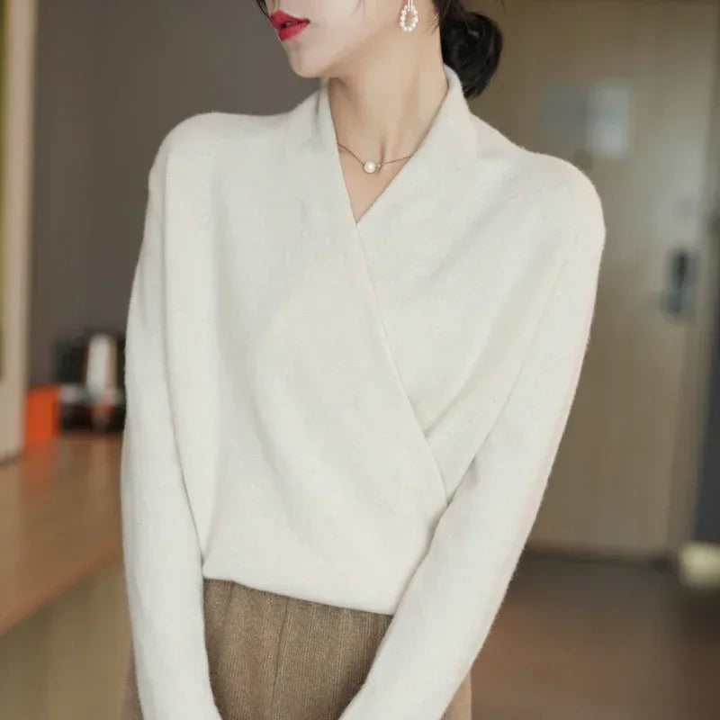 Amelia Wrap Pullover | V-Neck Relaxed Fit Pullover